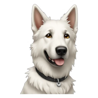 White shepherd in the office sticker