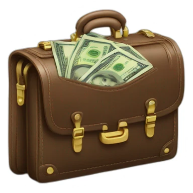 briefcase with money sticker