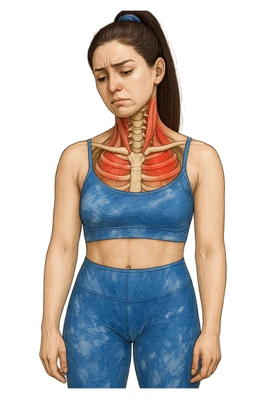 Donna con tante tensioni cervicali anatomica sticker