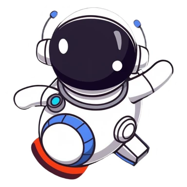 Cute robot transforming into faster upgraded version with upward motion sticker