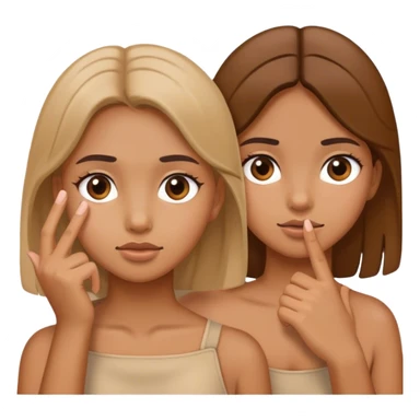 a girl with one hand crossing her face and the other one going the same direction sticker