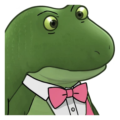 Crocodile with a bow tie sticker