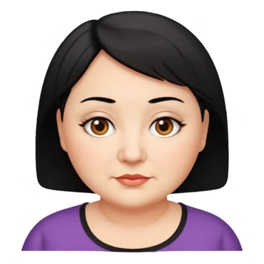 woman 60, brown eyes, very short black hair, chubby sticker