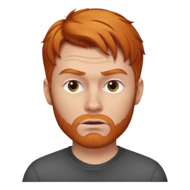 The 🤨 raised eyebrow emoji but with short ginger hair (a man) sticker