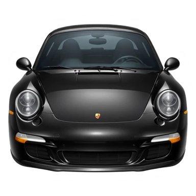 Create a black Porsche 911 in authentic Apple emoji style.

 sticker