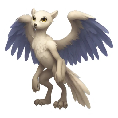 Anthro shy winged animal hybrid full body sticker