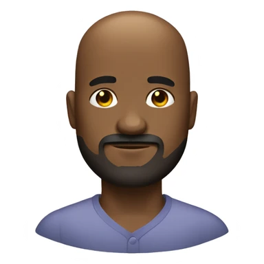 bald black man with mustache and beard and shiny forehead sticker
