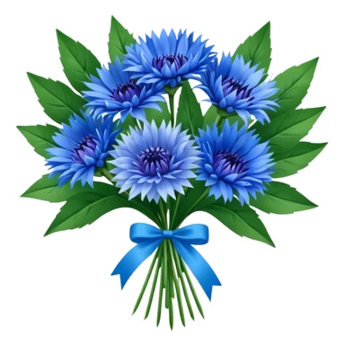 12 cornflowers bouquet decorated sticker
