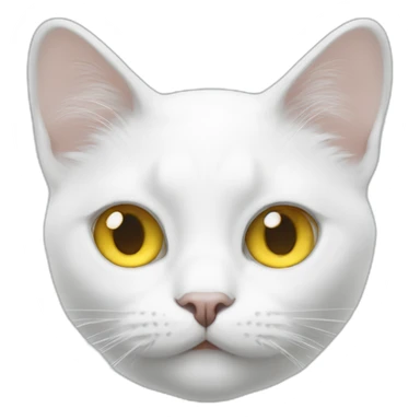 White cat with one eye yellow one eye blue sticker