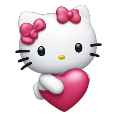 Hello kitty falling in love sticker