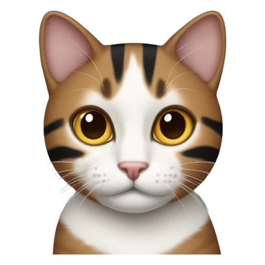 Brown white and black striped cat sticker