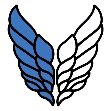 Wings of Freedom logo from Attack on Titan, overlapping blue and white wings, Survey Corps emblem sticker