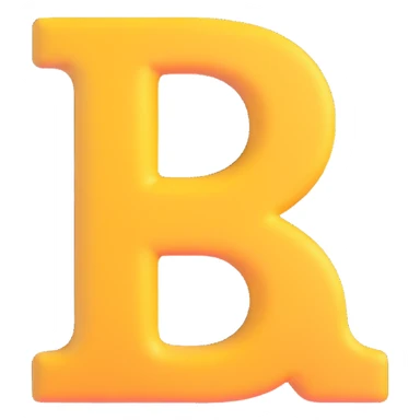 the letter B, microsoft style 3d fluent emoji sticker