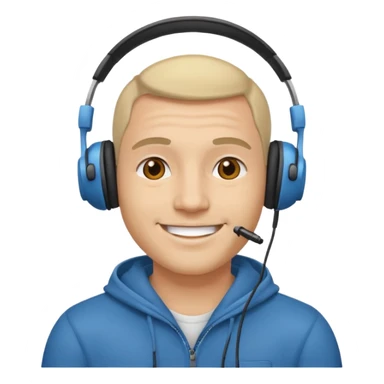 light man with headphones sticker