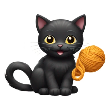 black cat play sticker
