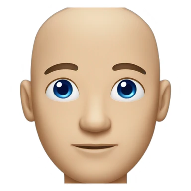 Bald head man with blue eyes sticker