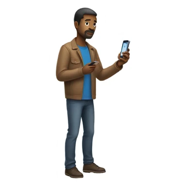 man looking at his phone sticker