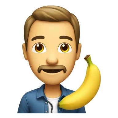 A man holding banana  sticker