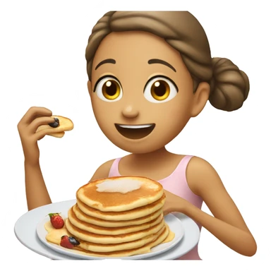 ballerina eating pancake sticker