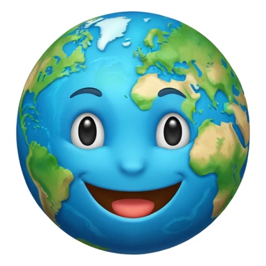 Planet earth emoji ceo face  sticker