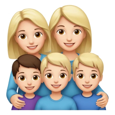 woman with 5 children sticker