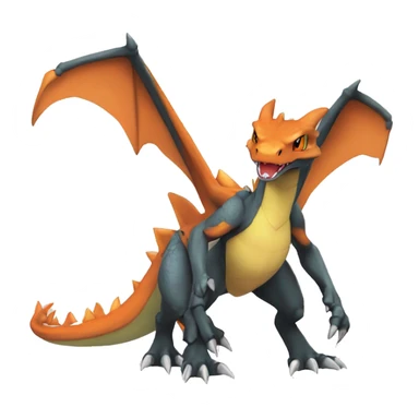 Colorful Edgy Chibi-Charizard-Greymon-Flygon-Velociraptor-Pokémon sticker