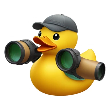 Rubber duck with binoculars sticker