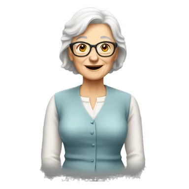 senior white lady sticker