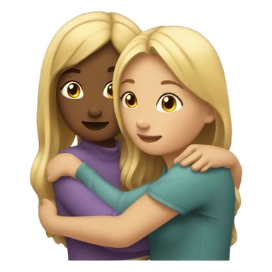 Two girls hugging romantically sticker