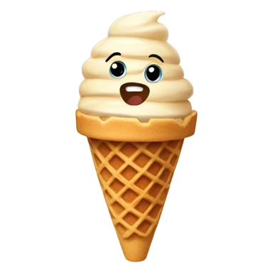 coffee ice cream in a waffle cone sticker