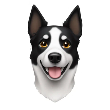 black husky Jack Russell white and black sticker