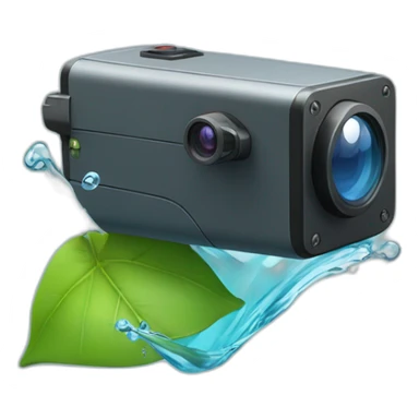 security-ptz-camera-and-small-leaf-floating-on-water-block sticker