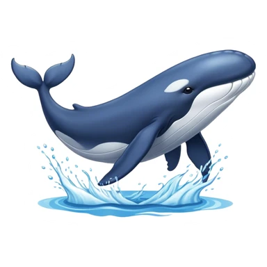 Whale jumpn in water, clean background  sticker