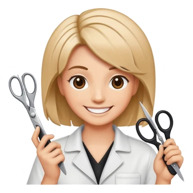 Hairdresser with scissors sticker