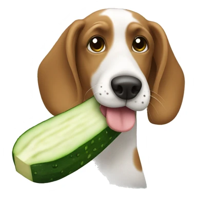 Dog eating cucumber sticker