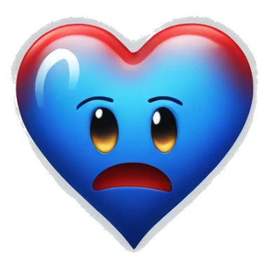 bleeding red heart glowing blue-white sticker