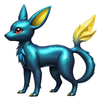  Shiny iridescent Umbreon-Salandit-Jolteon-fusion sticker