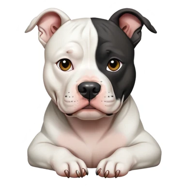 american pit-bull terrier white face black ears  sticker