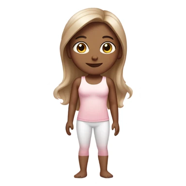 Ombré hair yoga girl light pink clothes  sticker