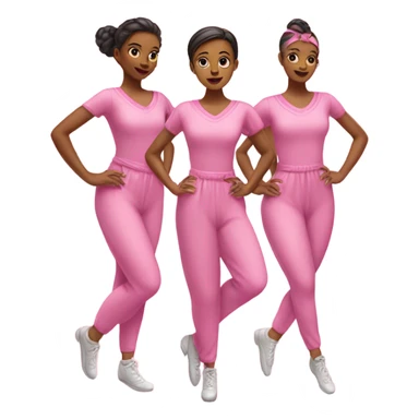 5 dancers in pink jumpsuits sticker