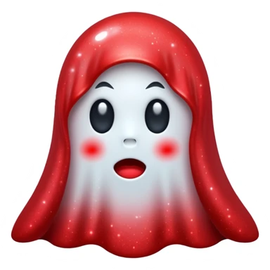 red glitter ghost style hype sticker