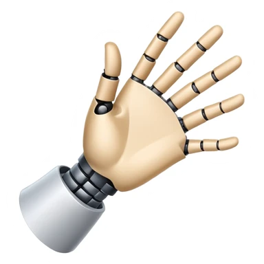 Create an emojie where AI handshake with a developer. It should be pretty much the same as default handshake emojie but one hand should be robotic 🤝. sticker