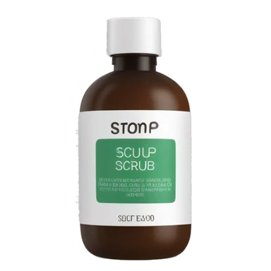 bottle of scalp scrub with label sticker