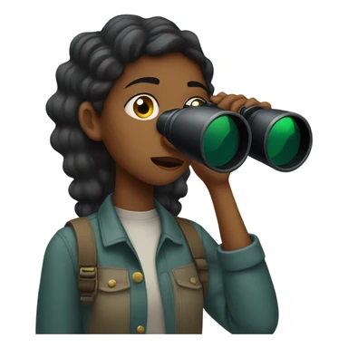 Confused black girl searching with binoculars  sticker
