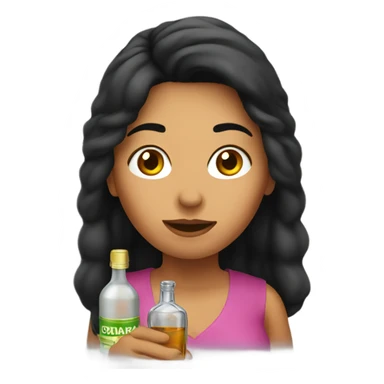Hispanic woman taking liquor shot sticker