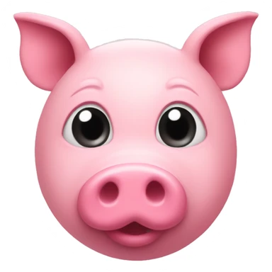 A emoji pink heart that has a nose like a pig sticker