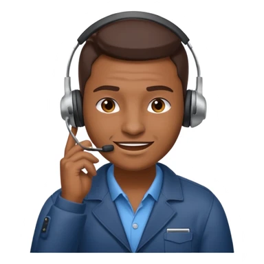 mean looking phone scammer in sketchy call center from pakistan with smirk and brown skin sticker