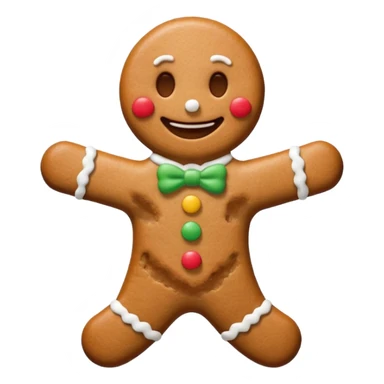 Emoji omino pan di zenzero bianco sticker