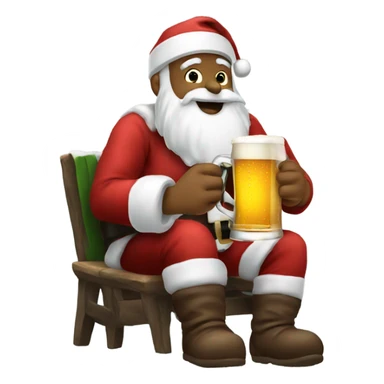 Santa drinking beer sticker