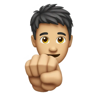 face with flexing arm infront sticker